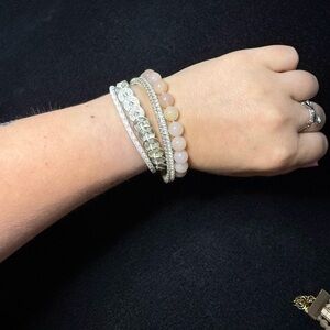 Victoria Emerson Silver and Cream Pearl Bracelet